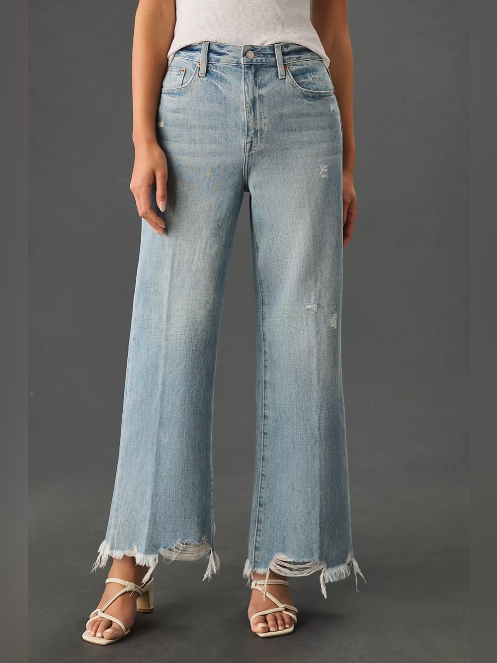 Pistola Anthropologie Loretta Raw-Hem High-Rise Wide-Leg Jeans size 25